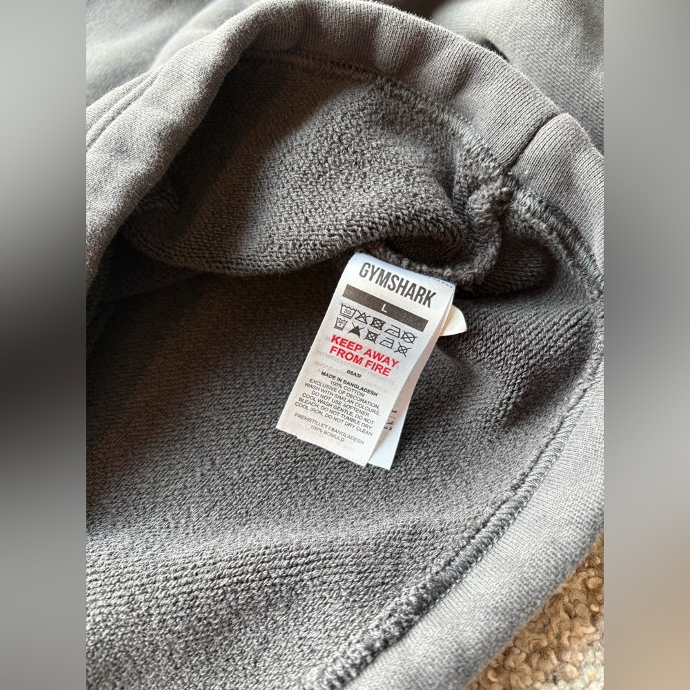 Gymshark Heavyweight Loopback Cotton Pullover Crop Sweatshirt Grey size L - Picture 4 of 9